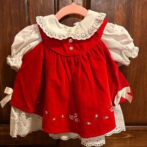 Vintage 3-6 Month Girl Red Dress